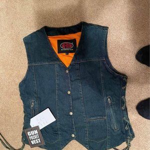 Woman Denim Biker Vest NEW